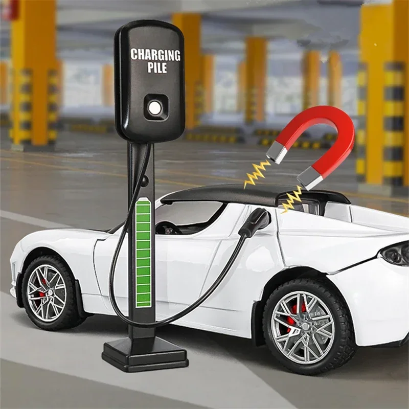 

Tesla Roadster сплав 1:24 модель спортивного автомобиля литье под давлением металлическая игрушка гоночные машины модель автомобиля моделирование звук и свет подарок