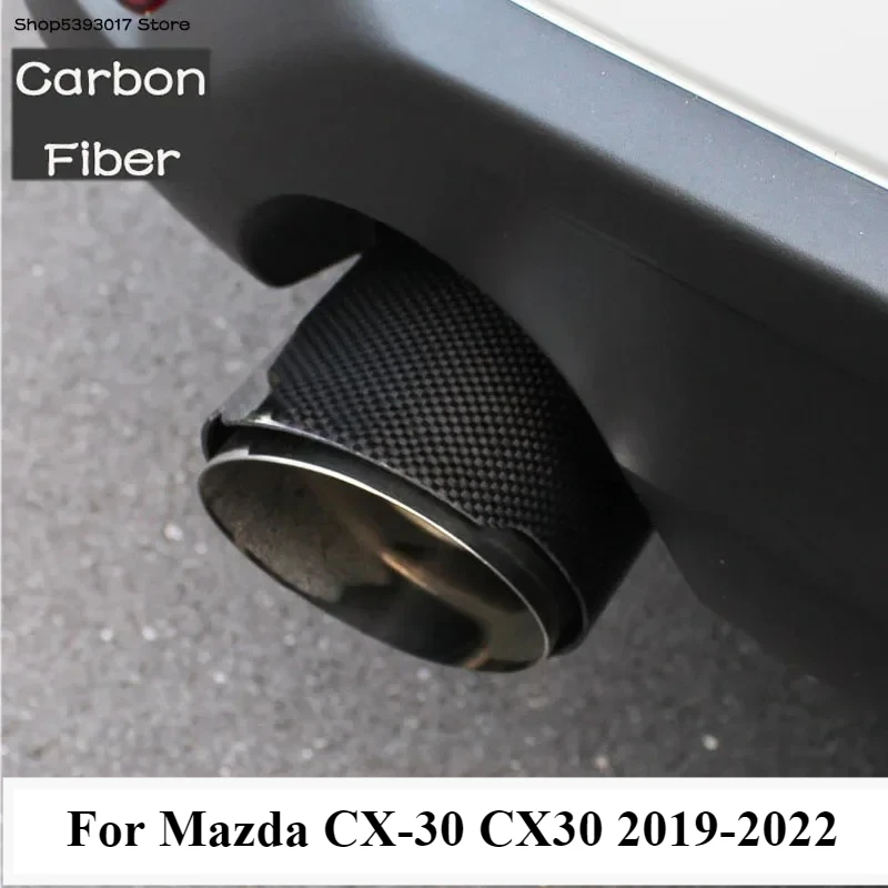 

Exhaust Muffler Tip For Mazda CX-30 CX30 2019 2020 2021 2022 Car Carbon Fiber Exhaust Tail Muffler Pipe Replacement Accessories