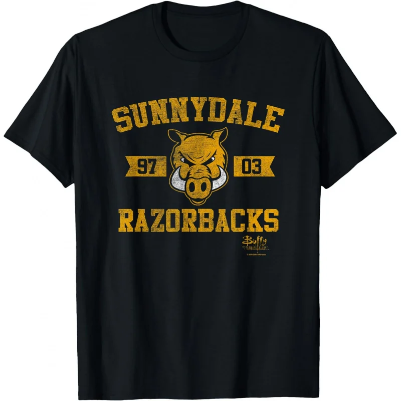 

Sunnydale Razorbacks Collegiate Buffy The Vampire Slayer Gift t shirt Crew Neck Short Sleeve Graphic clothes All size tops