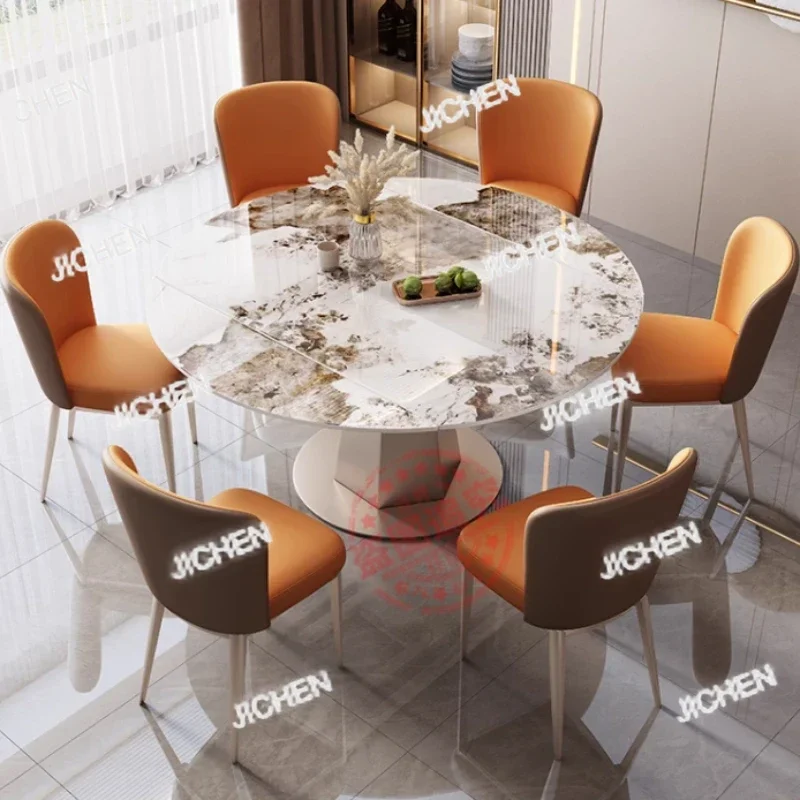 ZQT 이벤트 노르딕 다이닝 테이블 디자인 레스토랑 원형 접이식 다이닝 테이블 거실 모던 테이블 가구 홈