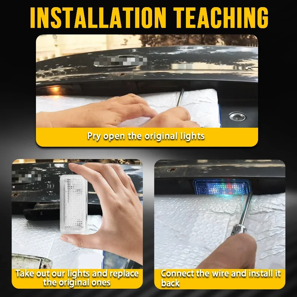 

For Audi A5 Cabrio/Cabriolet 2008~2024 Car LED RBG Colorful Plate Lights Direct Replacement Rear License Light Bulbs Accessories