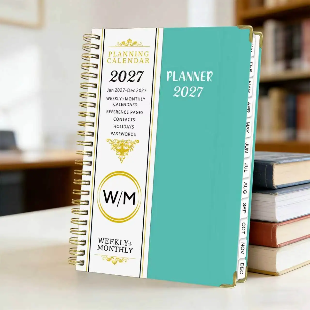 2027 Weekly Monthly Planner A5 Spiral Notebook Business Schedule English Diary Book