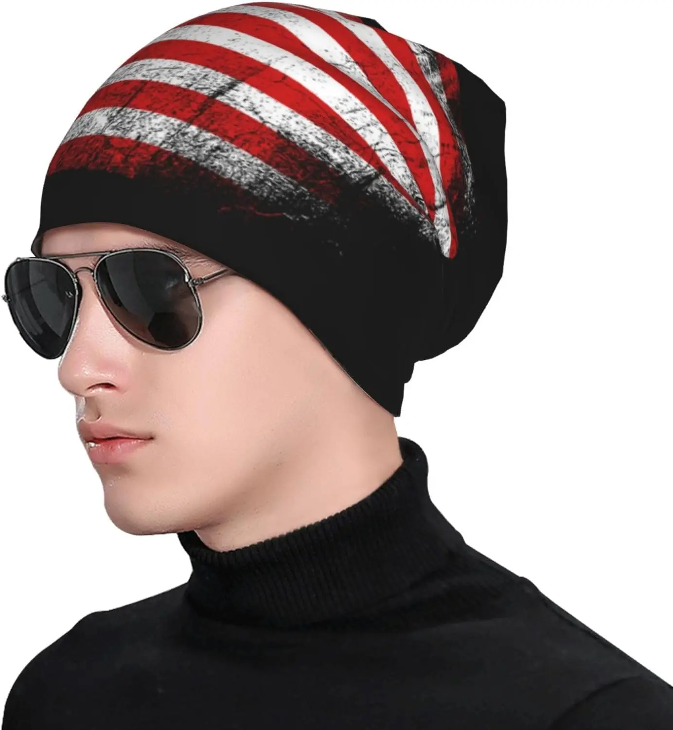 Cappello a cuffia multifunzione con bandiera carina per uomo Donna Sciarpa alla moda Berretto con teschio morbido elasticizzato Cappello invernale morbido e caldo Berretti in maglia elasticizzata