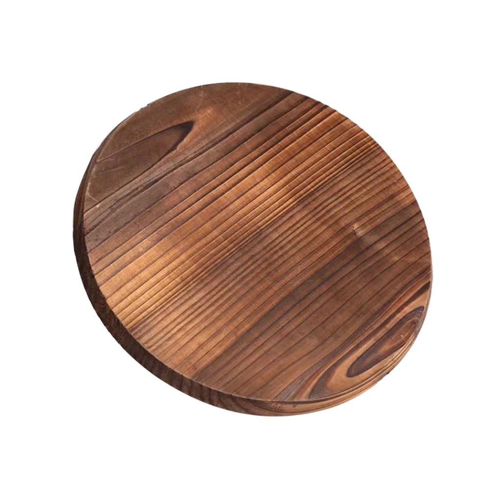 

Carbonized Fir Pot Lid Household Kitchenware Protective Cover Airfryer Skillet Pan Wooden Protector Wok Cooking Tool Frying