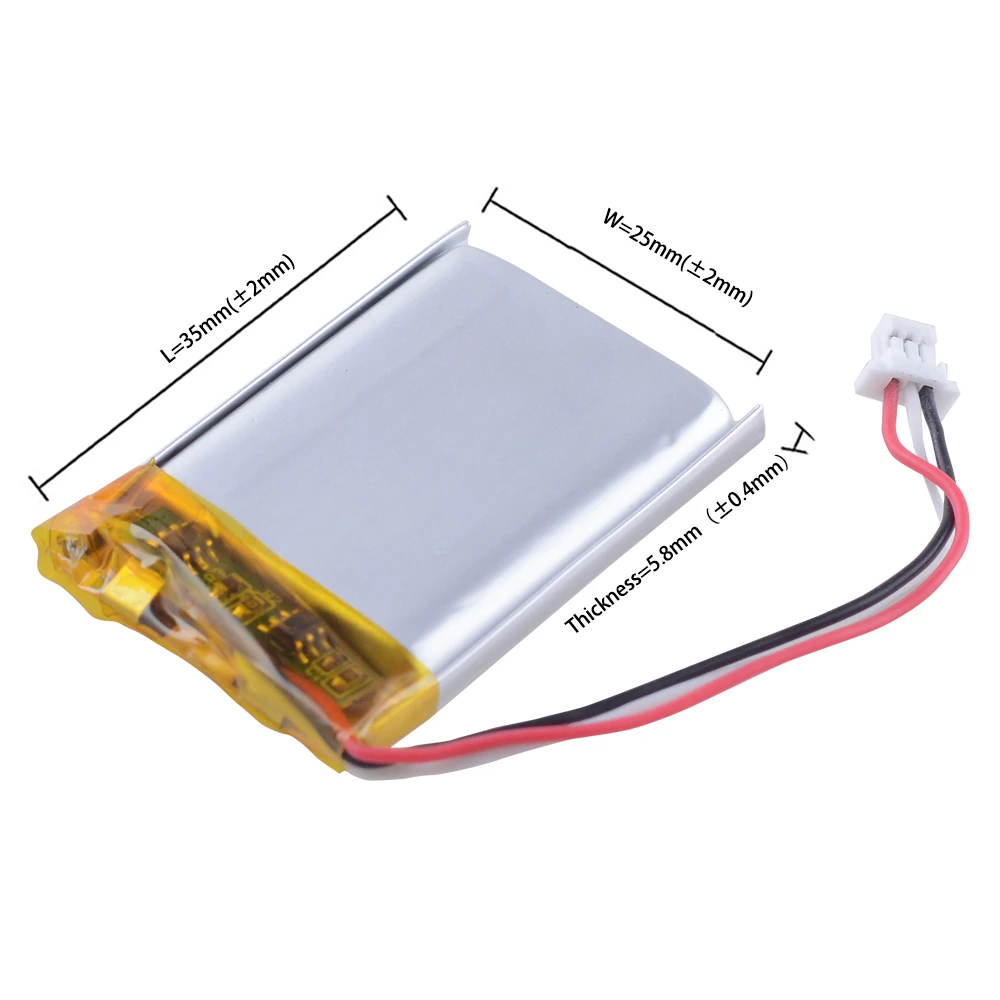 For GPS MiVue 366 368 388  Mio 358P 658p Papago HP F210 F300 F200 Car DVR 3.7V 500mAh 602535 Rechargeable Li Polymer  Battery