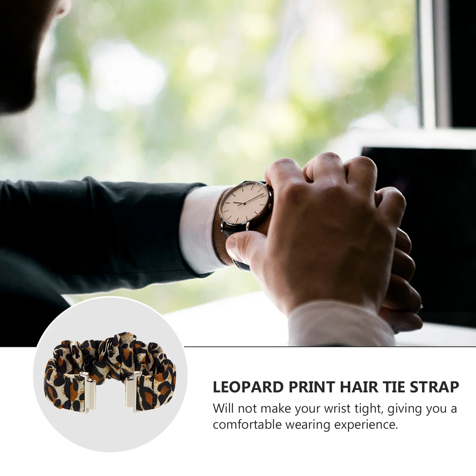 

Scrunchie Watch Band Leopard Print Elastic Comfortable Fashion Fit 20Mm Chic Replacement Strap Smartwatch