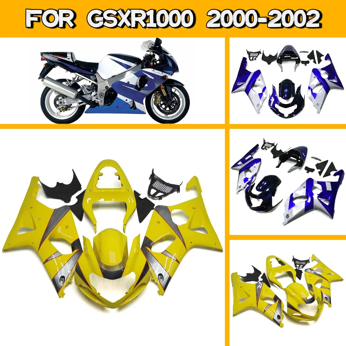 

Комплект обтекателей для Suzuki GSXR 1000 (2000-2002) из вторичного рынка, идеально подходящий для моделей 00, 01, 02 годов, изготовленный методом литья под давлением.
