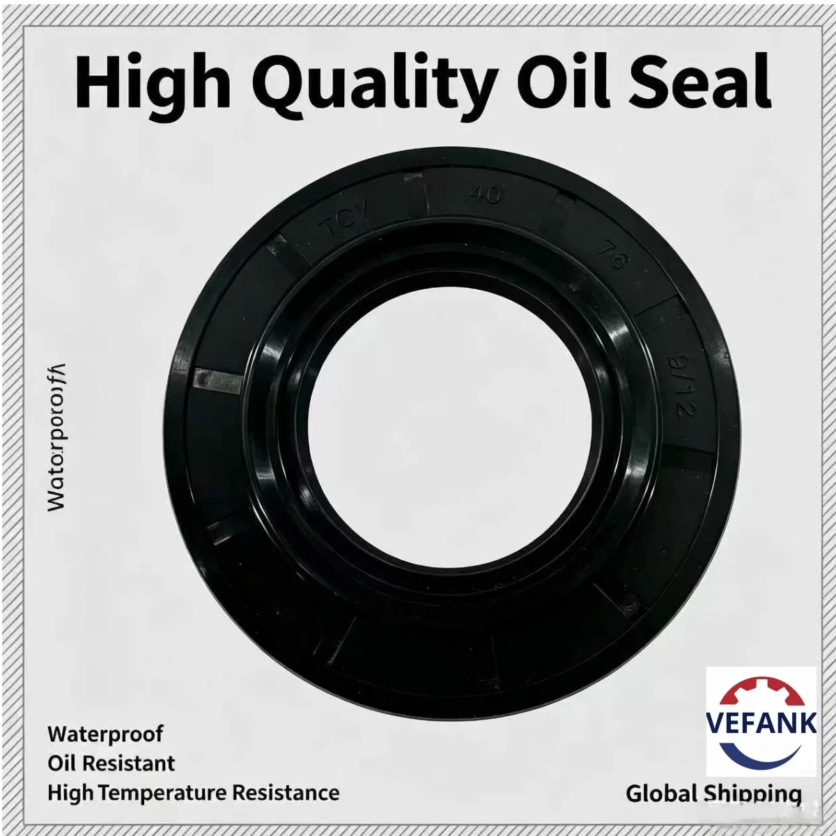 

TCY 40*76*9/12 mm, oil seal, NBR, black, waterproof and oil-proof, high temperature resistant, suitable for automotive repair.