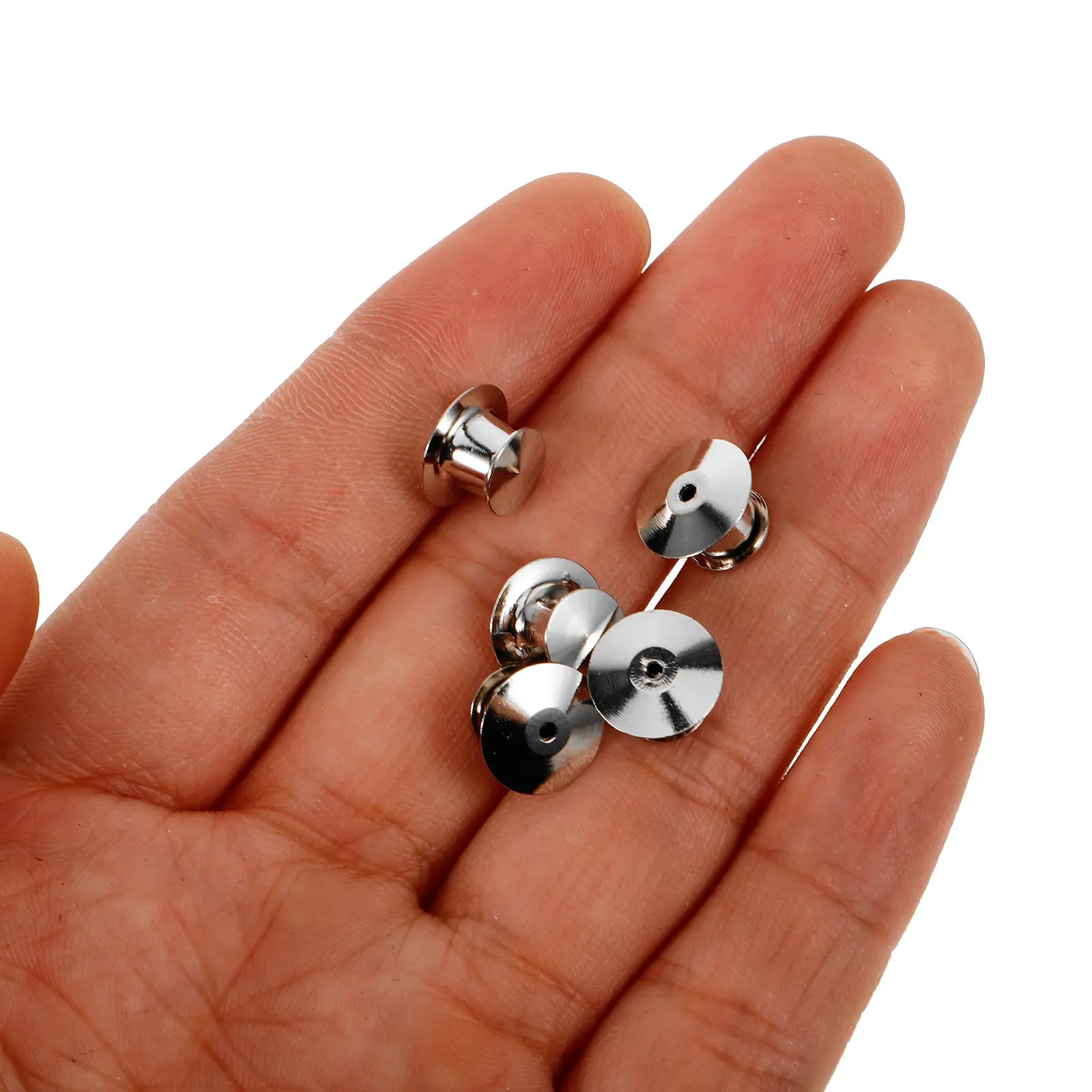 

30Pcs Locking Metal Pin Keepers Compact Pin Backs Replacement Brooch Clasp for Name Tags Badge Books DIY Crafts