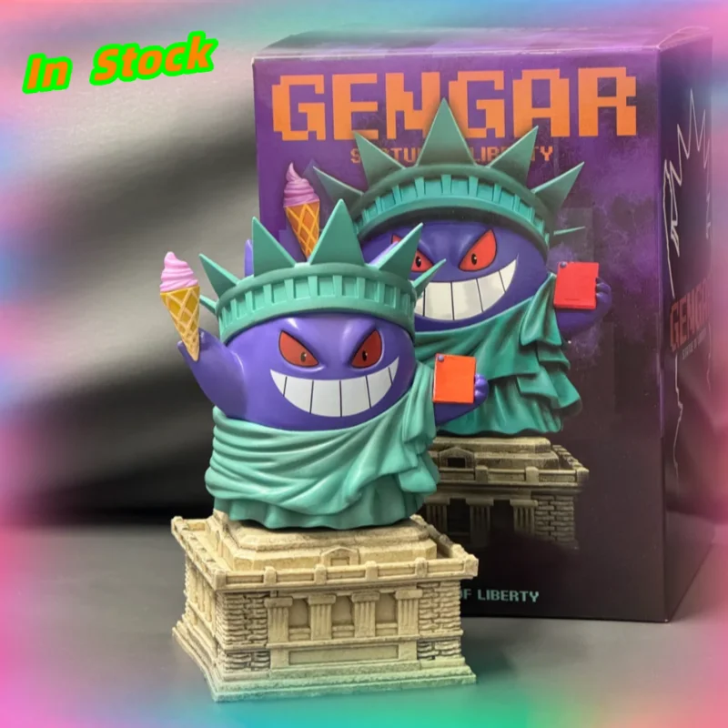 Figurka akcji Pokemon Gengar 14 cm / 5,51 cala, figurka Cosplay Statua Wolności, model z PVC, kolekcjonerska dekoracja, zabawki, prezenty na zamówienie.