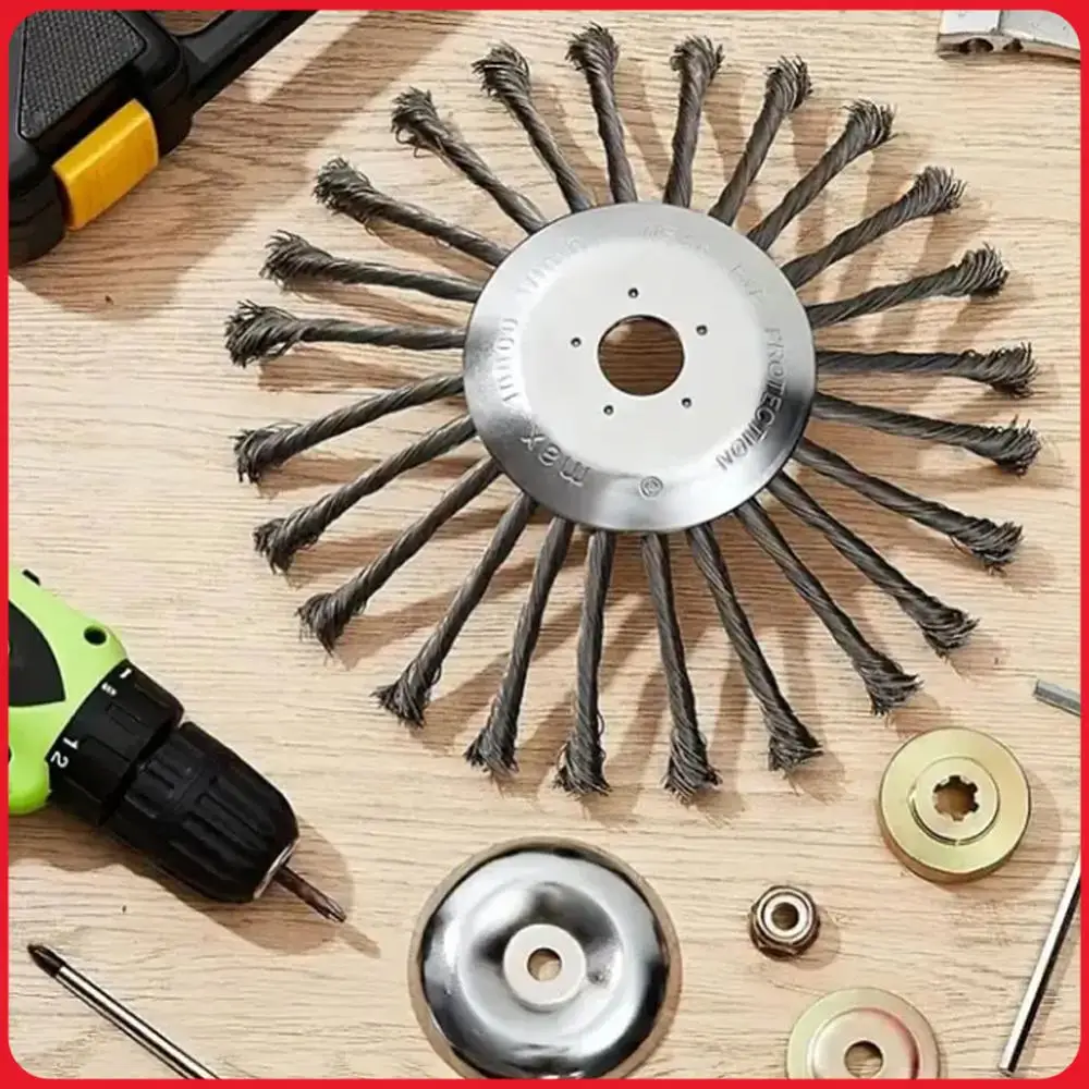 

10-дюймовая стальная щетка-колесо для сада, универсальная, для удаления сорняков и ржавчины, насадка для триммера, аксессуары для газонокосилок и кусторезов