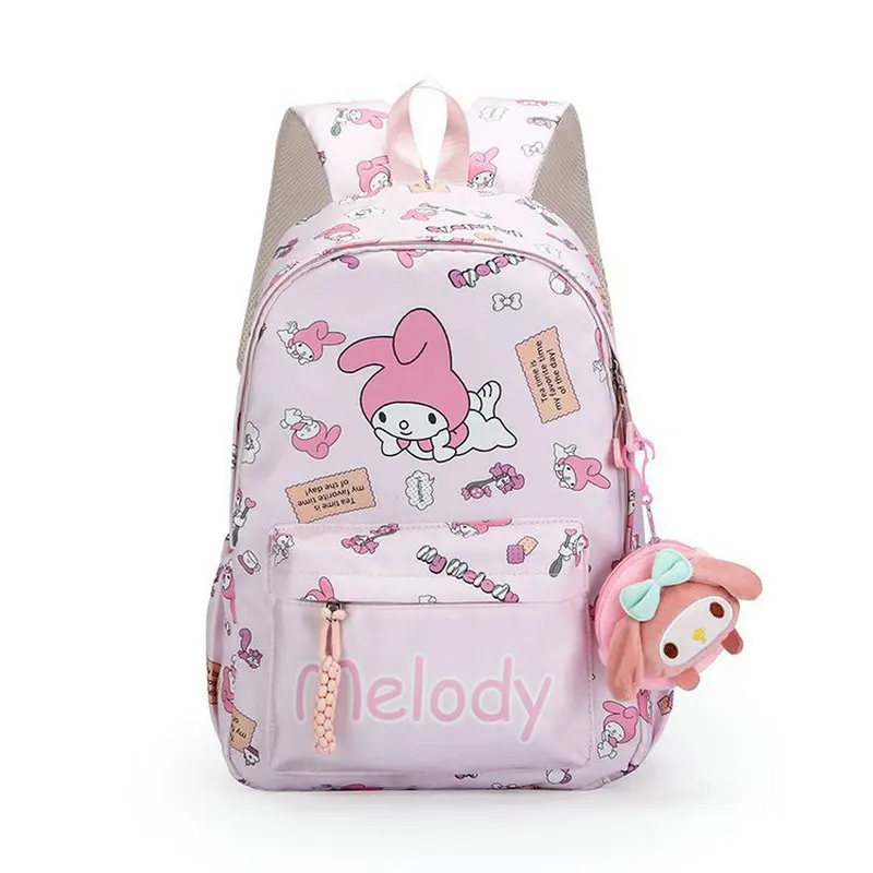 Kuromi-Mochila escolar para estudiantes, morral escolar de dibujos animados kawaii para niñas, primaria y media