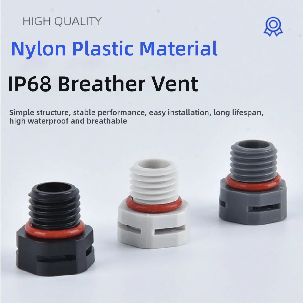 New IP68 Waterproof Vent Plug M12x1.5 Nylon Air Vent Breather Valve