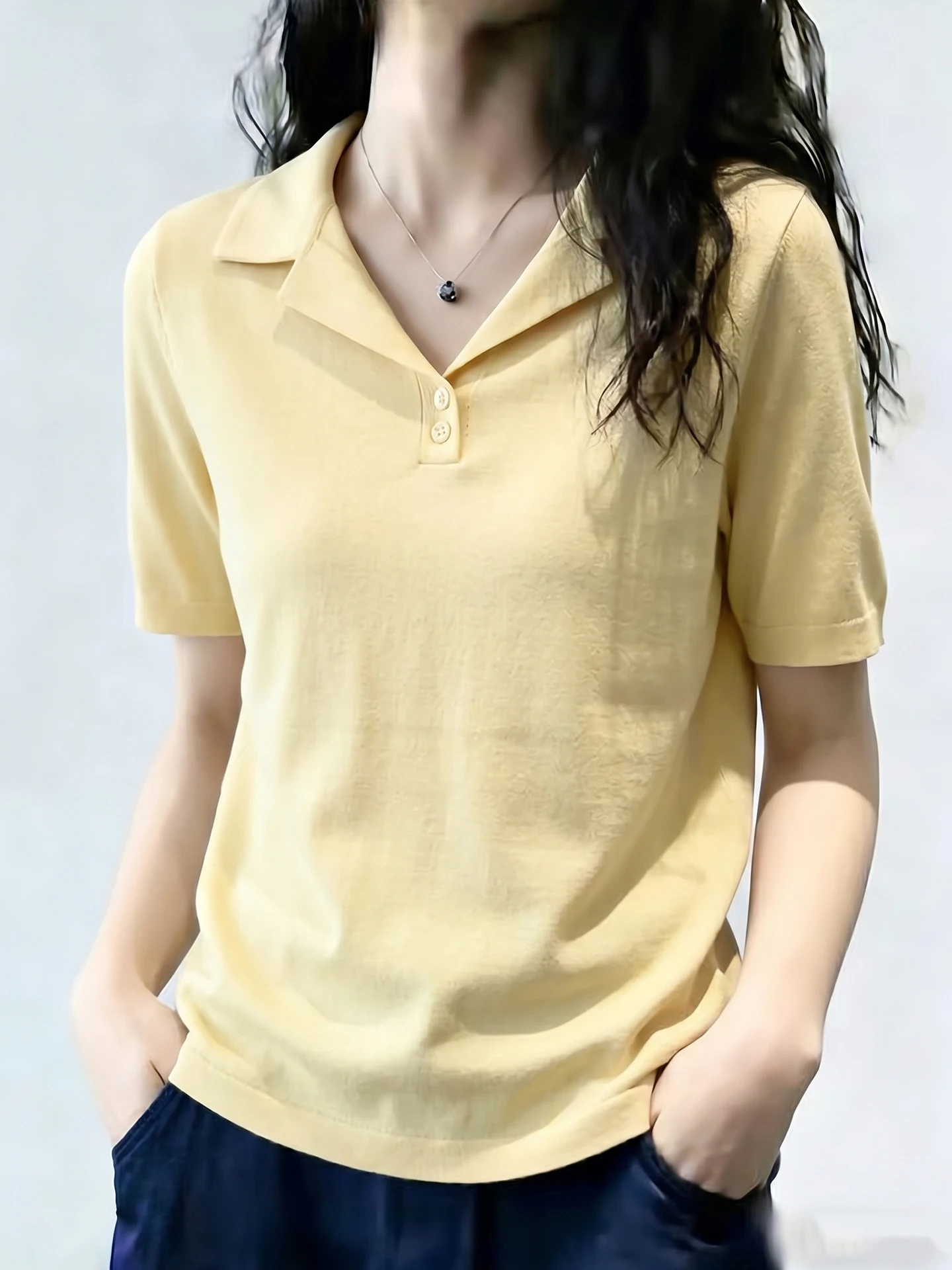 

Comfortable Loose Short Sleeve Pure Color T-Shirt Women's Summer Korean Style Casual Minimalist Fashion Single Piece