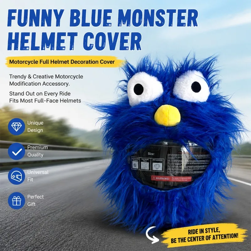 New Motorcycle Helmet Cute Plush Decorative Cover Animal Shape Riding Accessories Full Helmet Cartoon Mask