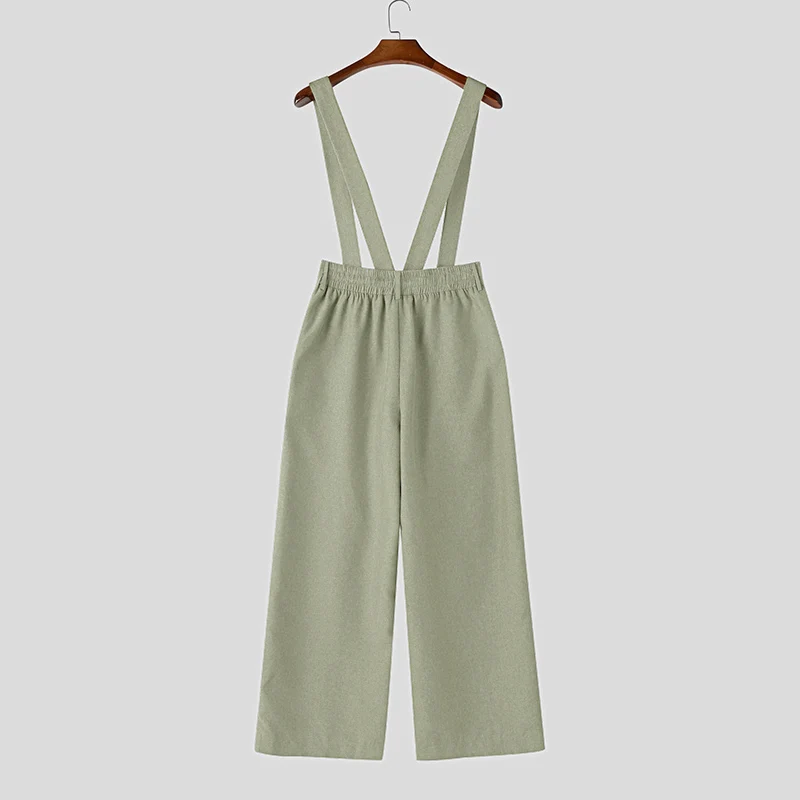 INCERUN Herren-Jumpsuits, einfarbig, ärmellos, lässig, mit Trägern, für Herren, Streetwear, locker, 2026, modische Herren-Overalls, Hosen – Detail 10