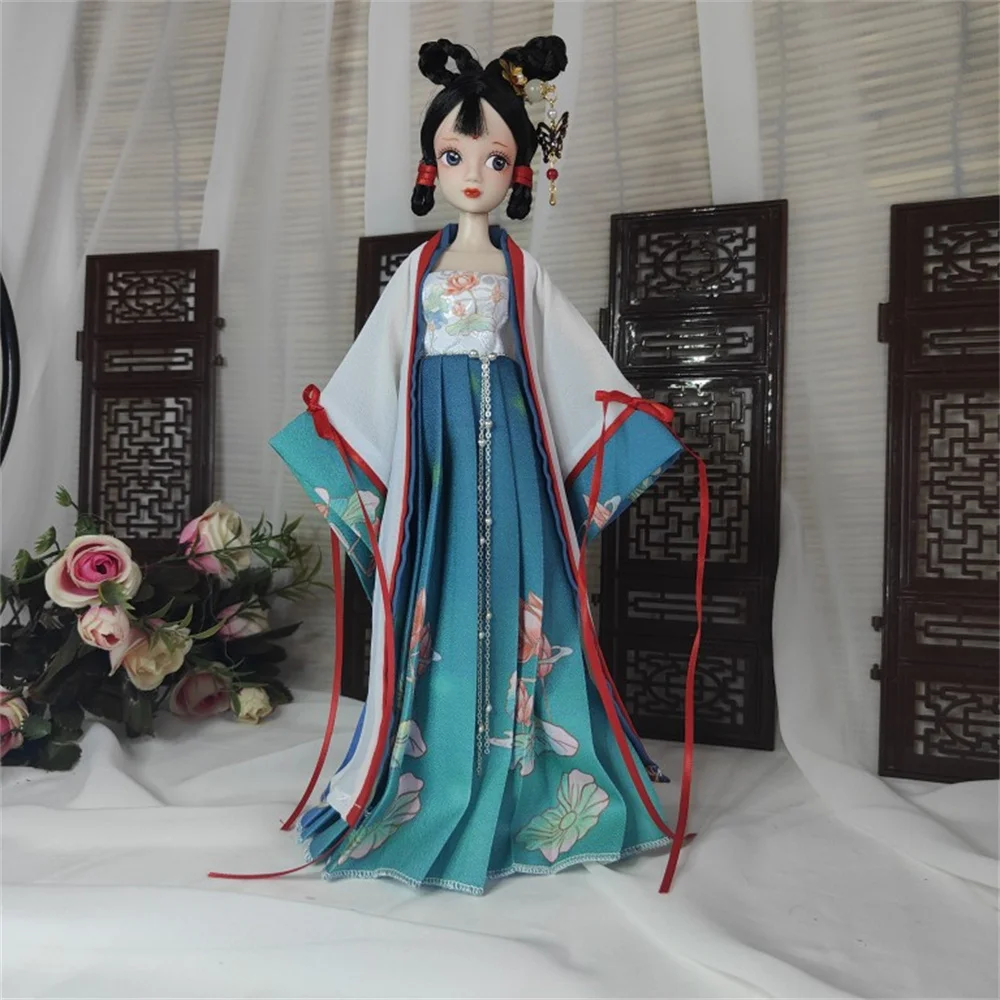 Robe Longue Personnalisée Hanfu Traditionnel Féminin, Manteau Long, Vêtements Anime des Prairie Chinoises Imbibés pour Jouets Figurines de 12 Pouces, 1/6