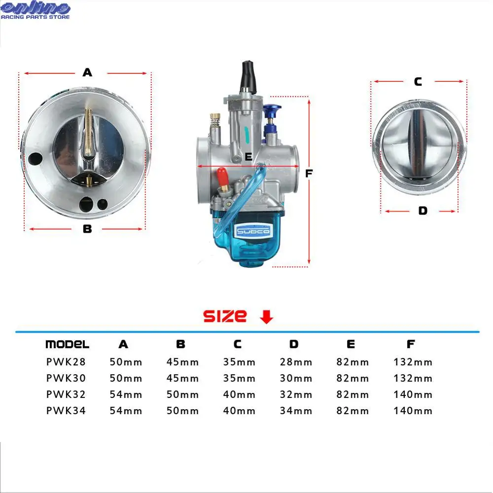 Voor 125 150 175 200 250 300cc Atv Quad Scooter Crossmotor Motor Carb Universele Pwk 28 30 32 34 mm Motorfiets Carburateur