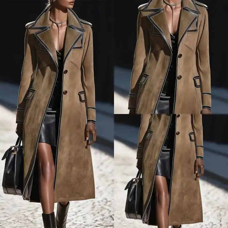 Casual Loose Women's Overcoat 1 Piece Midi Length Single Breasted Jacket 2026 Winter Warm Overcoat Coat Outerwears Customized