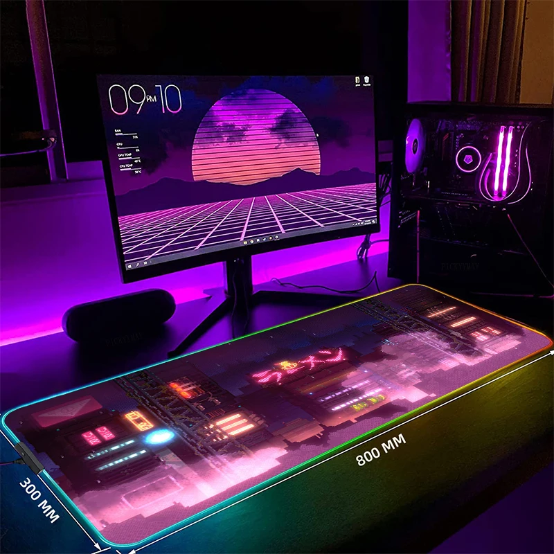 

Neon Large RGB Mouse Pad Gaming Mousepads LED Mouse Mat Gamer Desk Mats Rubber Table Rug With Backlit Desk Pads