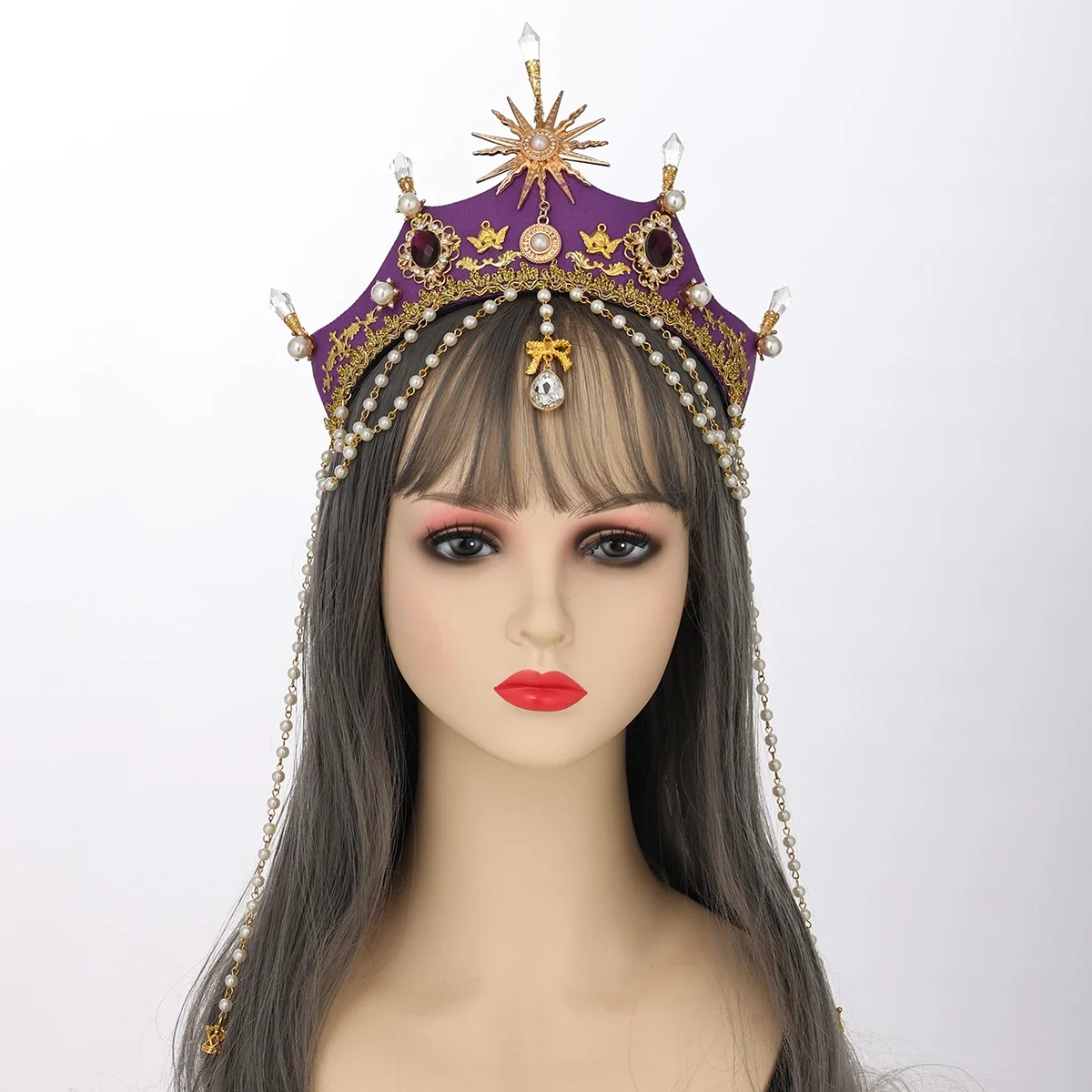 Tudor Crown Headpiece ผู้หญิงคอสเพลย์ยุคกลาง Coronet