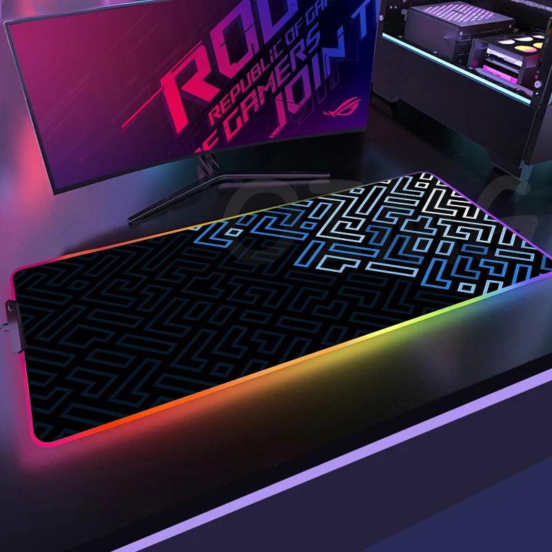 

Line Design Large RGB Gamer Mousepad Mouse Mat Gaming Mousepads LED Keyboard Mats Luminous Desk Pads Rubber Mouse Pad For PC