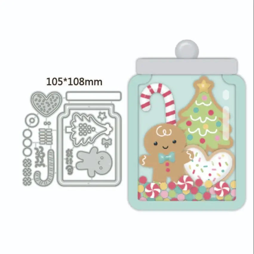 2023 New Metal Cutting Dies Christmas cookie jar Decoration Scrapbooking Emboss Clipbook Template Greeting Card handmad Dies