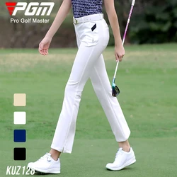 PGM Women Waterproof Golf Pants Ladies Fit Slim Elastic Flared Trousers Female Breathable Zip Pocket Sweatpants Golf Clothing