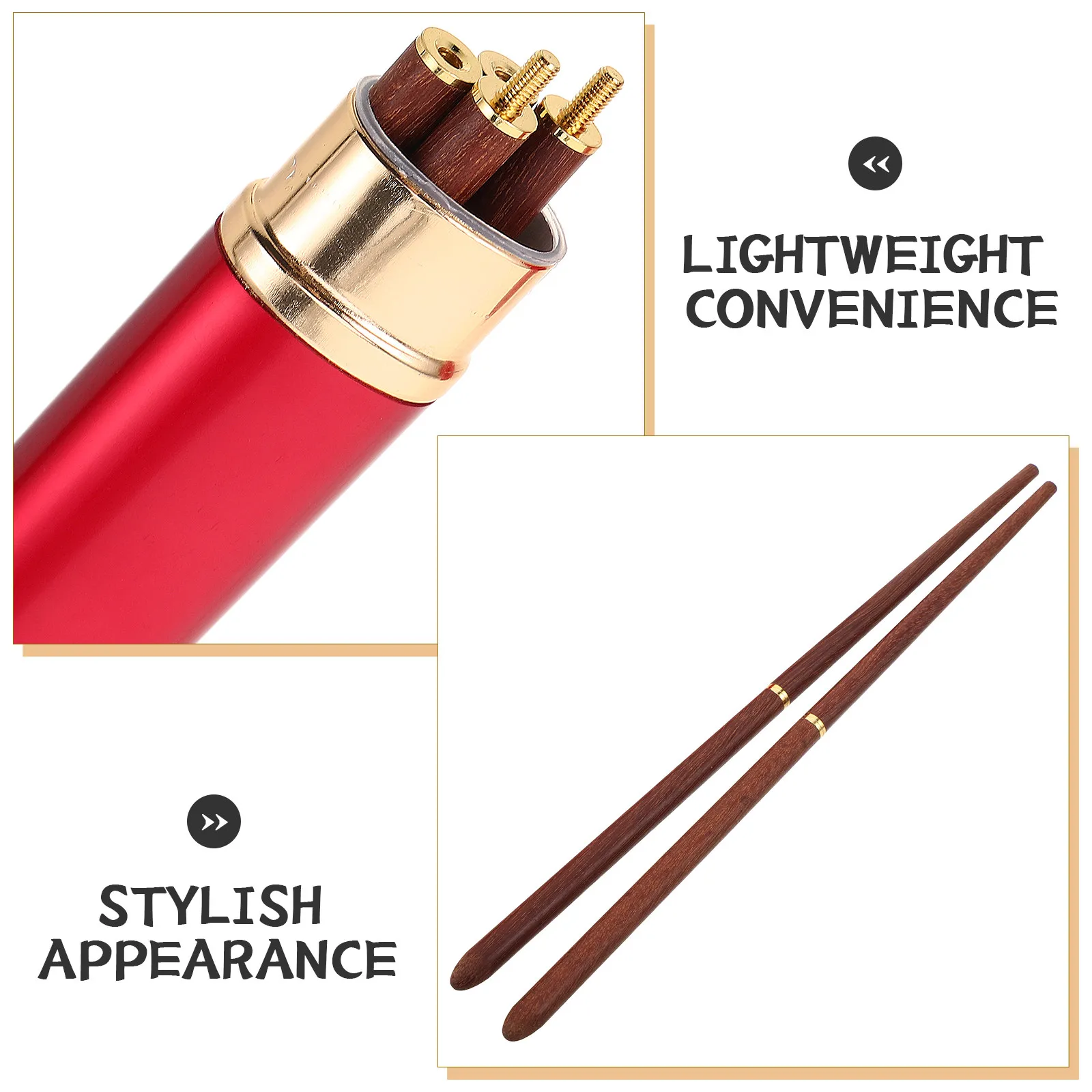 Foldable Portable Chopsticks for Outdoor Camping Travel Picnic Aluminum Shell Lightweight Compact Reusable Tableware Stylish view 4