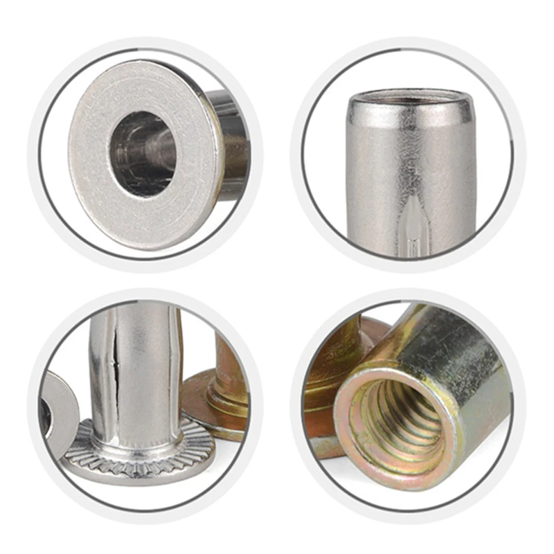 304 Stainless Steel Galvanized Lantern Rivet Nut Slotted Expansion Blind Rivnut M5 M6 M8 Automotive Chassis Body Fastener