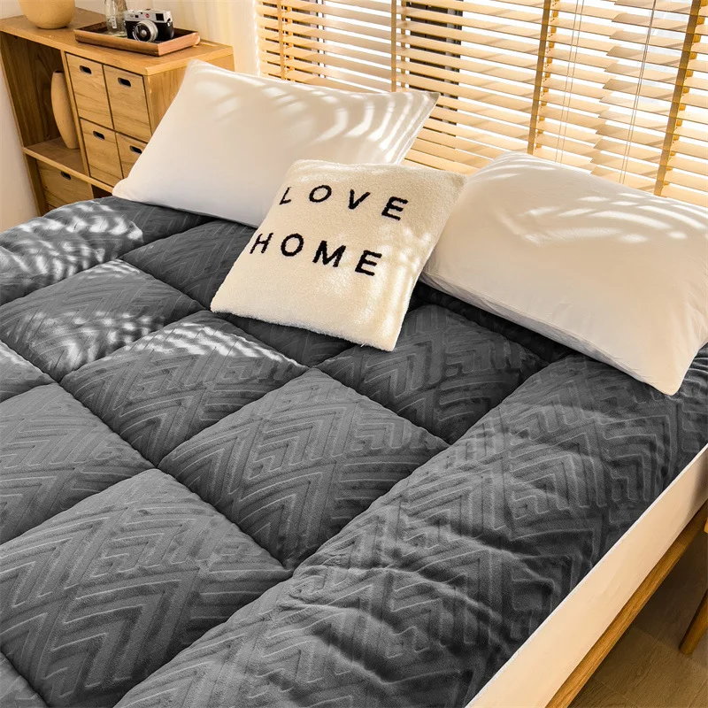 Lamb Velvet Mattress Thickened Cushion Home Tatami Single Bed Cotton Queen Full Size Bed Mattress Sleeping Pad Sleeping Pad