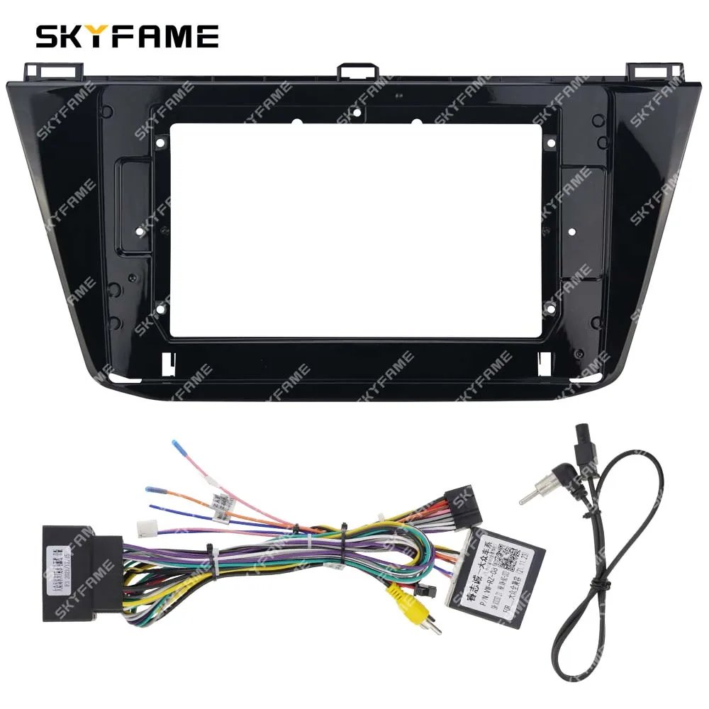 SKYFAME Car Frame Fascia Adapter Canbus Box Decoder Android Radio Dash Fitting Panel Kit For Volkswagen Tiguan