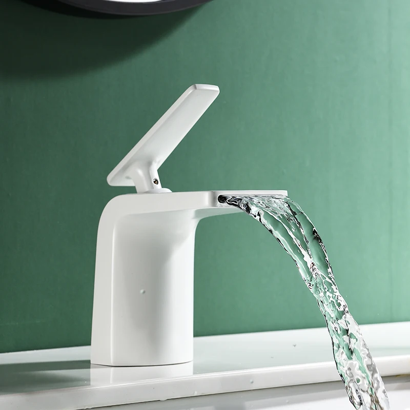 Imagem -02 - Torneira tipo Cascata para Pia Torneira de Pia com Misturador Quente e Frio Preta com Único Furo