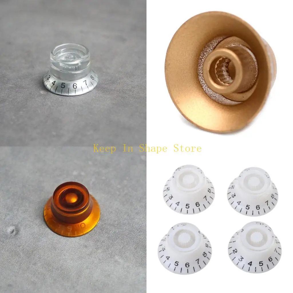 U1JC 4Pcs Guitar Volume Control Knobs with 6mm Shaft Top Hat Knob for LP Guitar