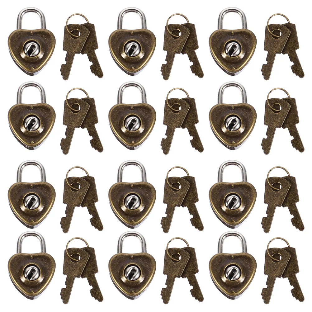 

25pcs Heart Padlocks Hanging Luggage Lock Heart Lock with Keys Diary Heart Lock Metal Love Craft Lock Book Decoration