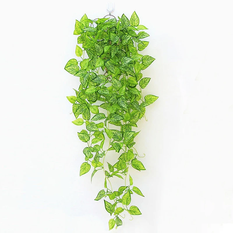 105 cm künstliche Pflanzen Ranken gefälschte grüne Blatt Efeu Kunststoff Wandbehang Faux Scindapsus Crabapple für Hausgarten Hochzeitsdekoration – Detail 16