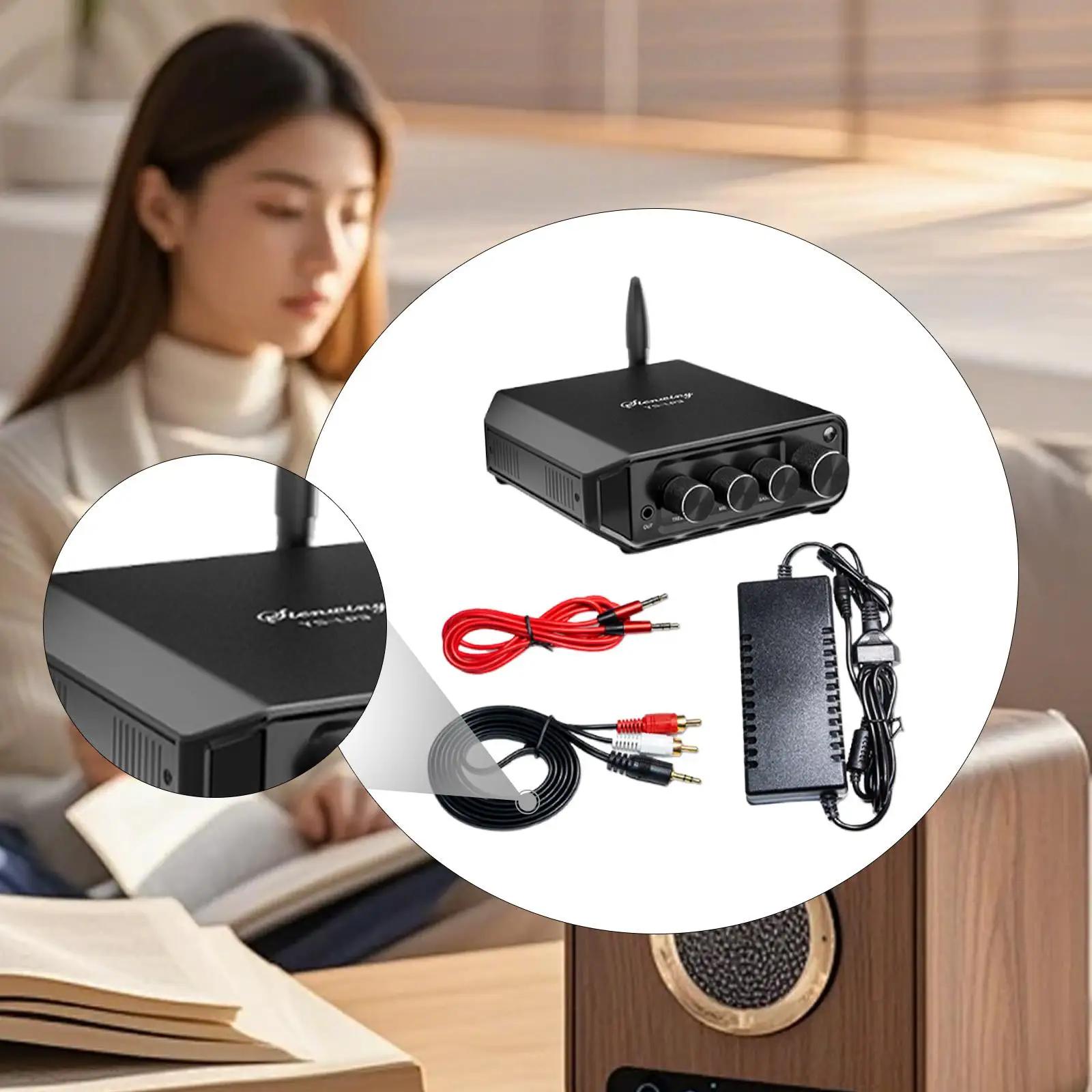 Power Amplifier 50W+50W Hi-fi 2.0 Class D Two Channel Mini Stereo Amplifier Audio Amp for System Desktop Bookshelf