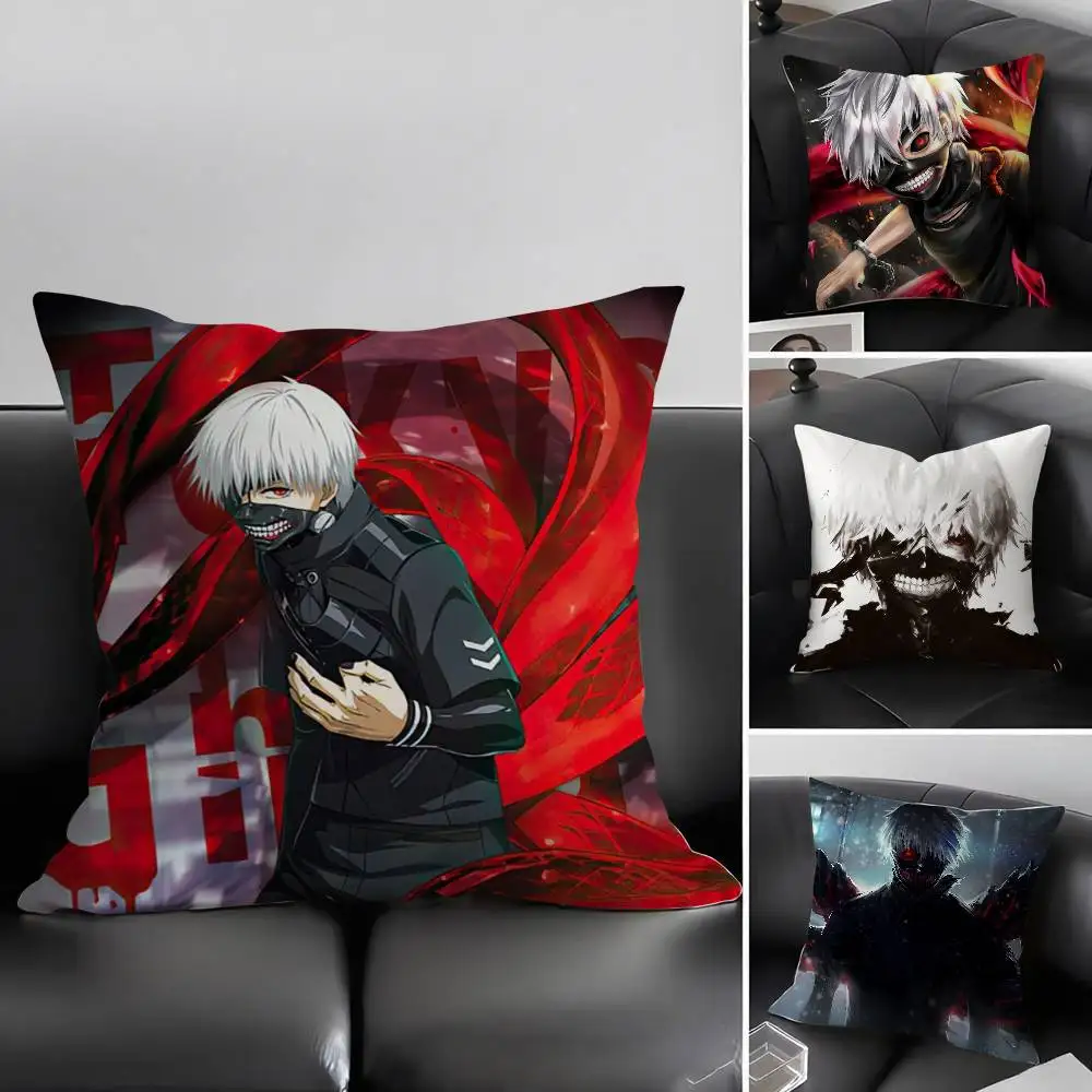 T-Tokyo Ghoul Kaneki Ken Pillow Case Sofa Decorative Home Double-sided Printing Short Plush Cushion Pillow Cover Holiday Gift