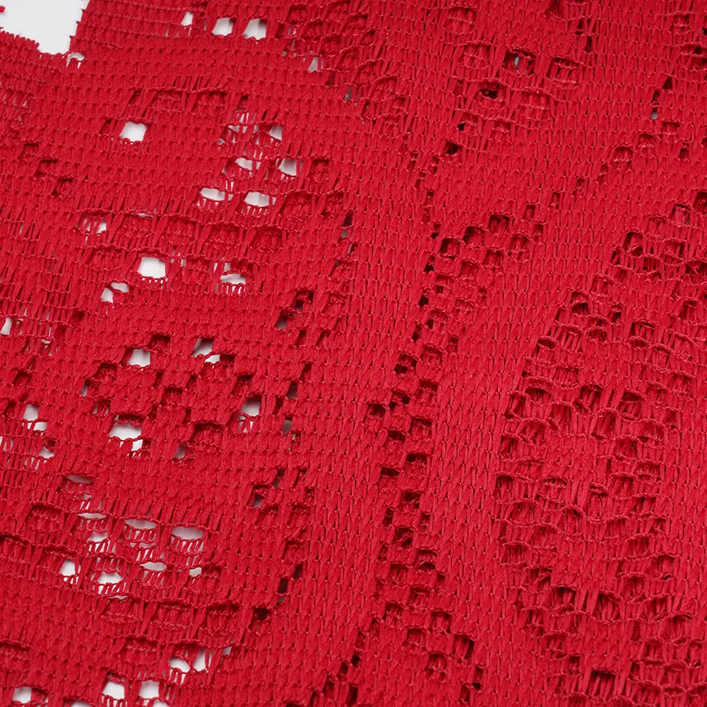 ニットテーブルランナーレースパーティー再利用可能なランナーテーブル33x180cmタッセルアクセサリーお祝い結婚式エッジファミリーフローラル