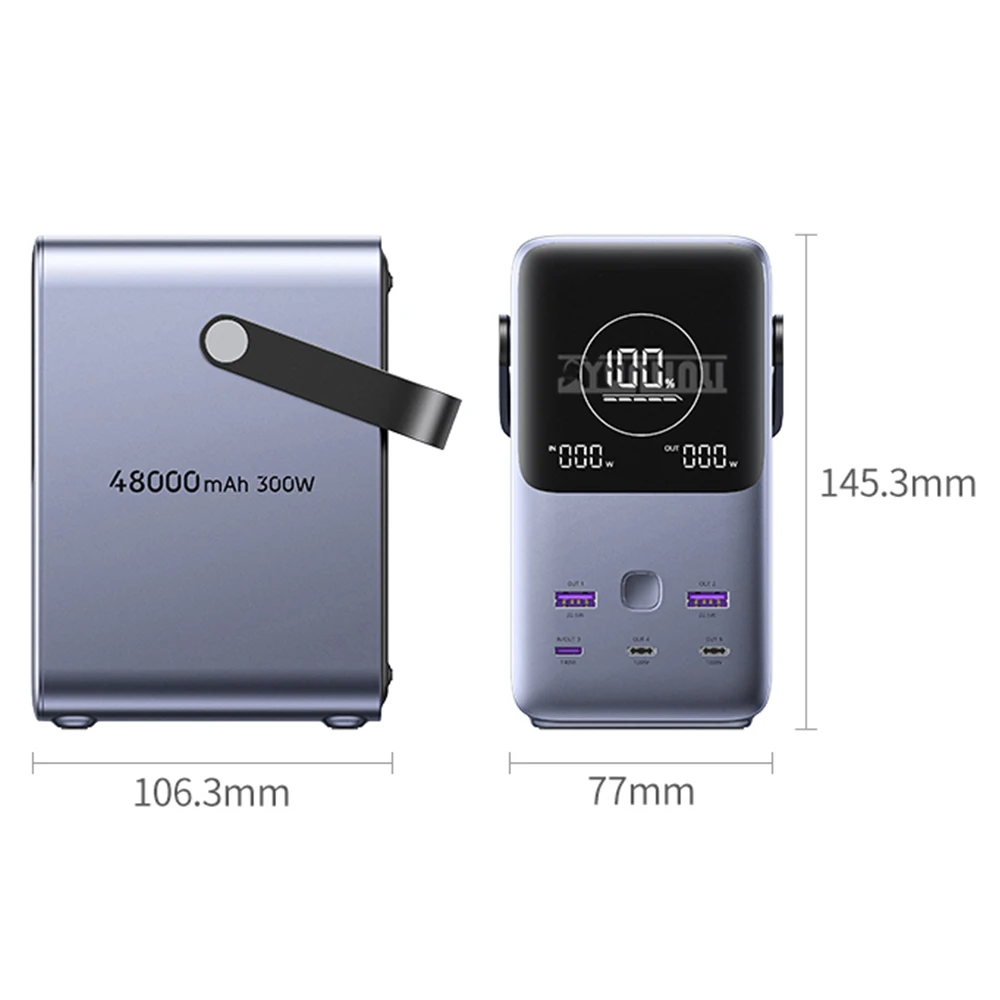Powerbank 140W bidirectioneel snel opladen 48000mAh 300W uitgang lithium-ijzerfosfaat mobiele powerbank geschikt voor laptops