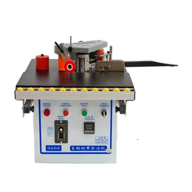 

Mini Edge Banding Machine Woodworking Manual Edge Bander Automatic Cutting and Double-side Gluing