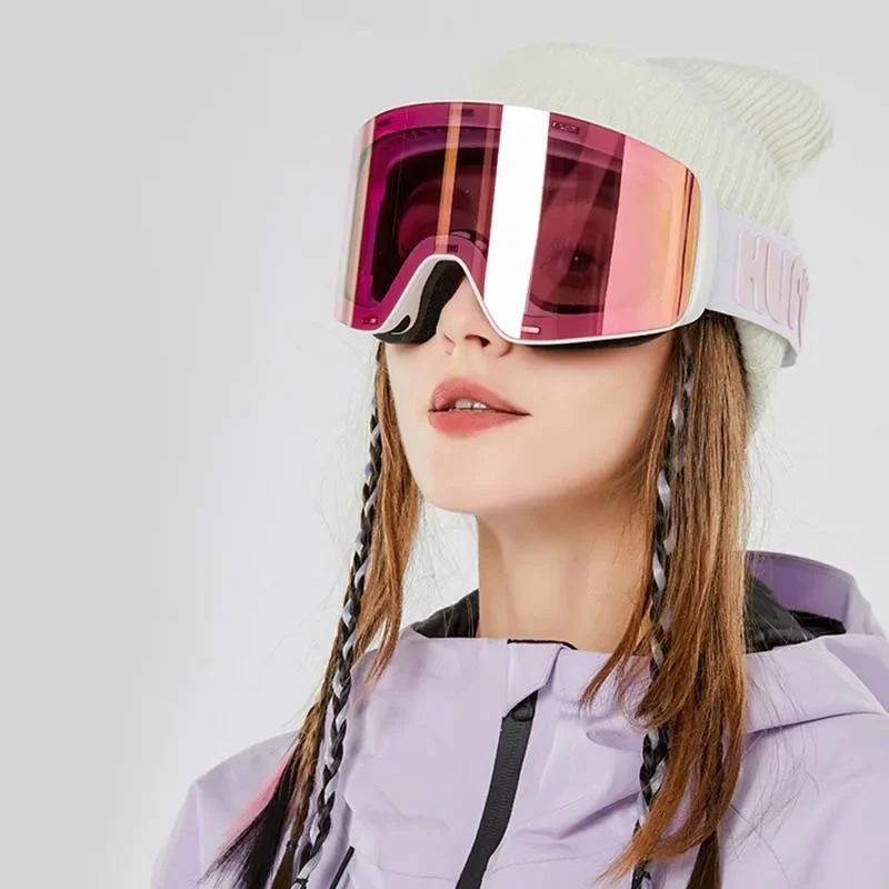 Gafas de esquí de policarbonato a prueba de viento para mujer, lentes de esquí informales y frías para adultos, para deportes al aire libre, invierno, 2025