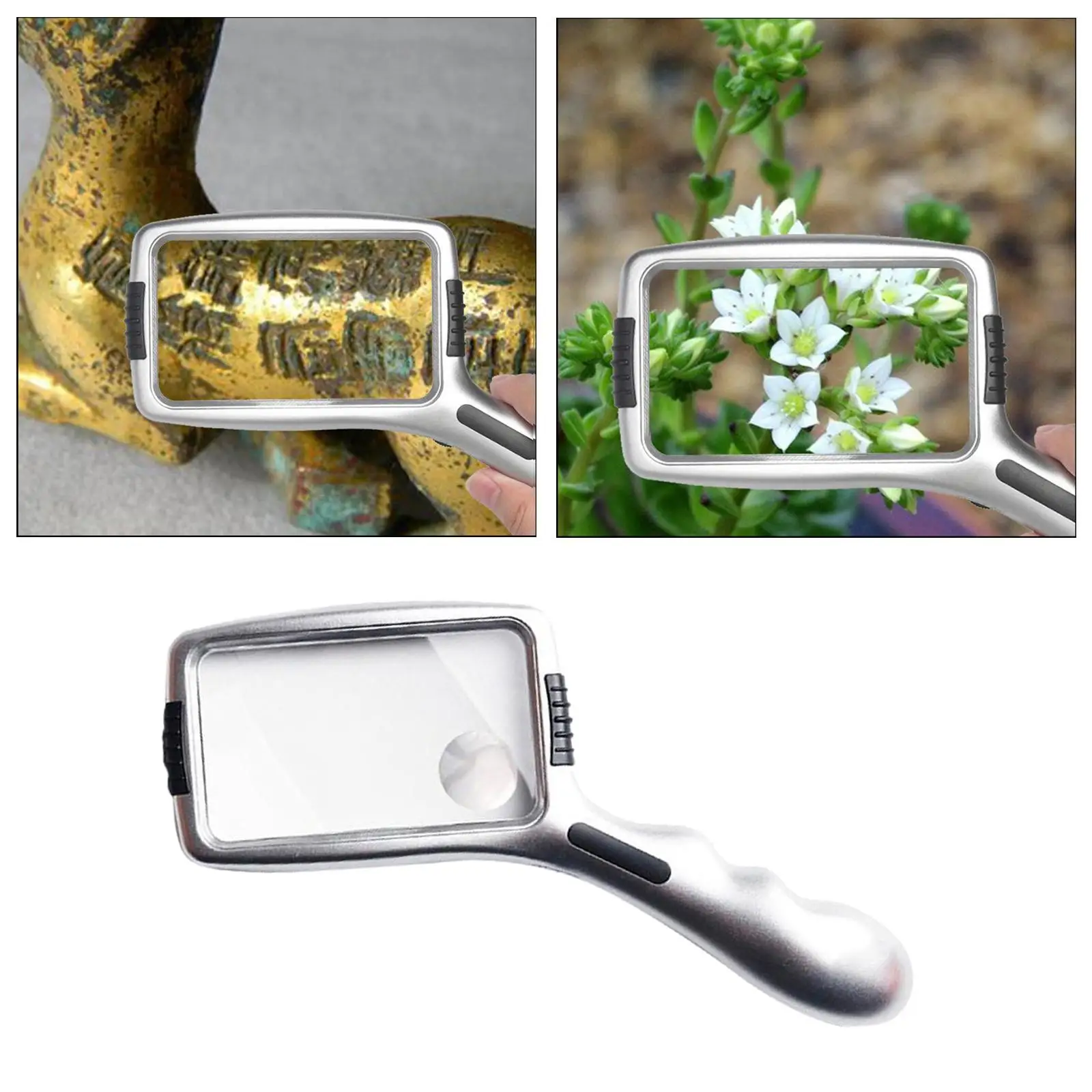 عدسة مكبرة محمولة باليد وخرز مصباح LED 10x لإصلاح القراءة لكبار السن #3