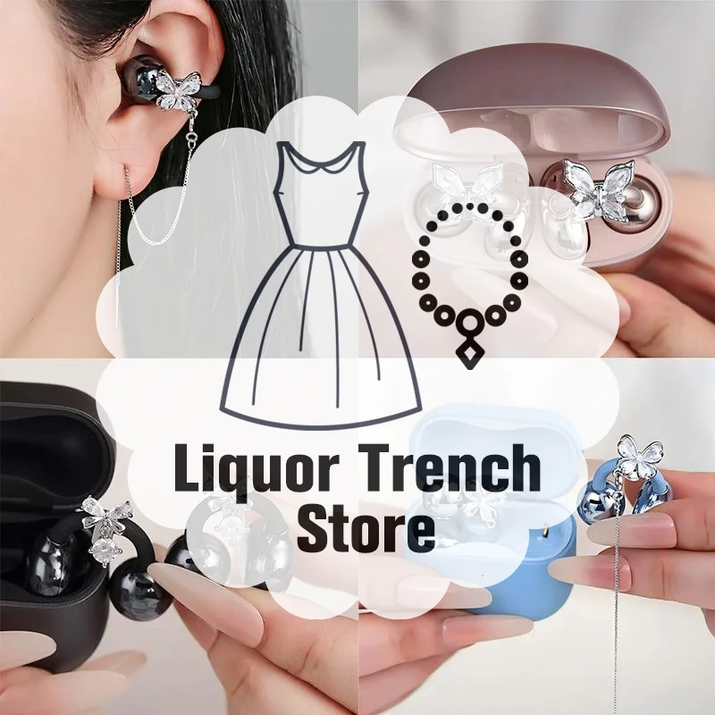 Trendy Butterfly Rhinestone Earbud Charms Earphone Clips For Open Ear Wireless Earbuds Jewelry Decoration For Girls Gift