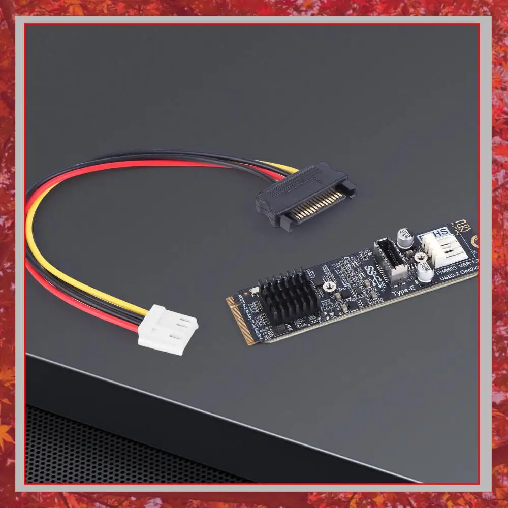 M2 PCIE NVME To TYPE E Expansion Card Riser 20Gbps High Speed M2 M Key PCIe To USB3.2 Front Panel Expansion Card for Desktop PC