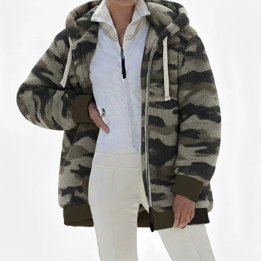 

Casual Plush Coat Spring Dress Autumn Fashionable Women's Outerwear Comfortable Soft Material No Decoration