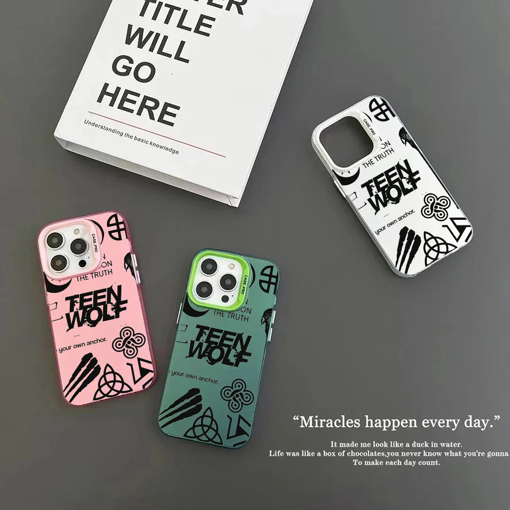 Teen Wolf TV Show Phone Case IMD Color Silver Shell For IPhone 16 15 14 13 12 11 Pro Max Plus
