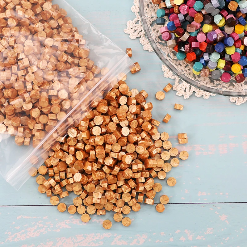 500g Lacquer Wax Particles Octagonal Transparent Color Mixed Color Diy Vintage Hand Account Gift Letter Decoration Seal