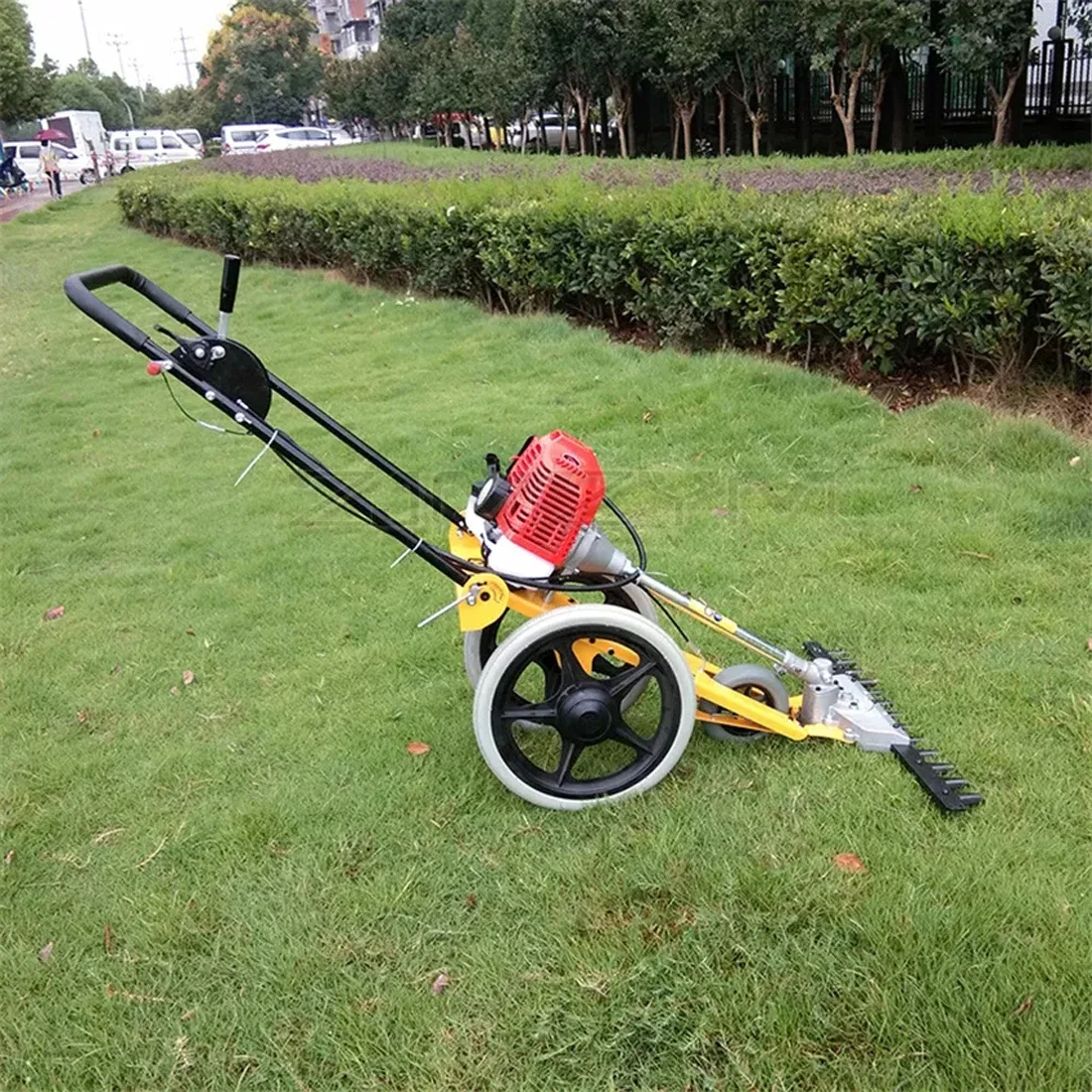 Hand-Pushed Lawn Mower Multifunctional Four Stroke Mini Gasoline Reel Mower Agricultural Orchard Brush Cutter Garden Tool