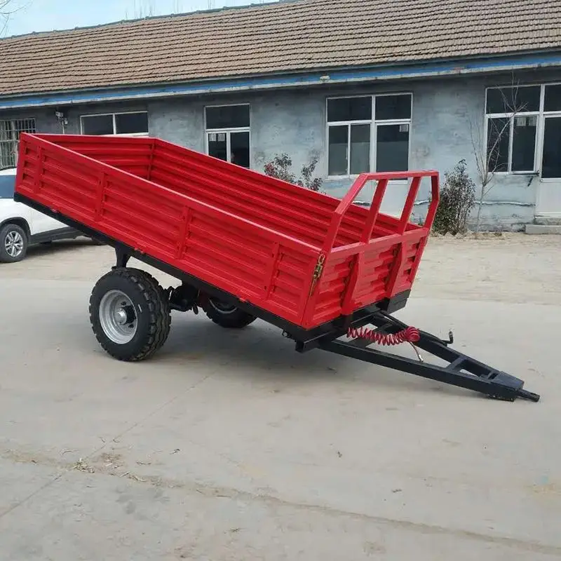 New Agricultural Tipping Trailers Heavy 5 Ton 4 Wheels Hydraulic Farm Tipping Trailer Double Axles Farm Utility Trailer